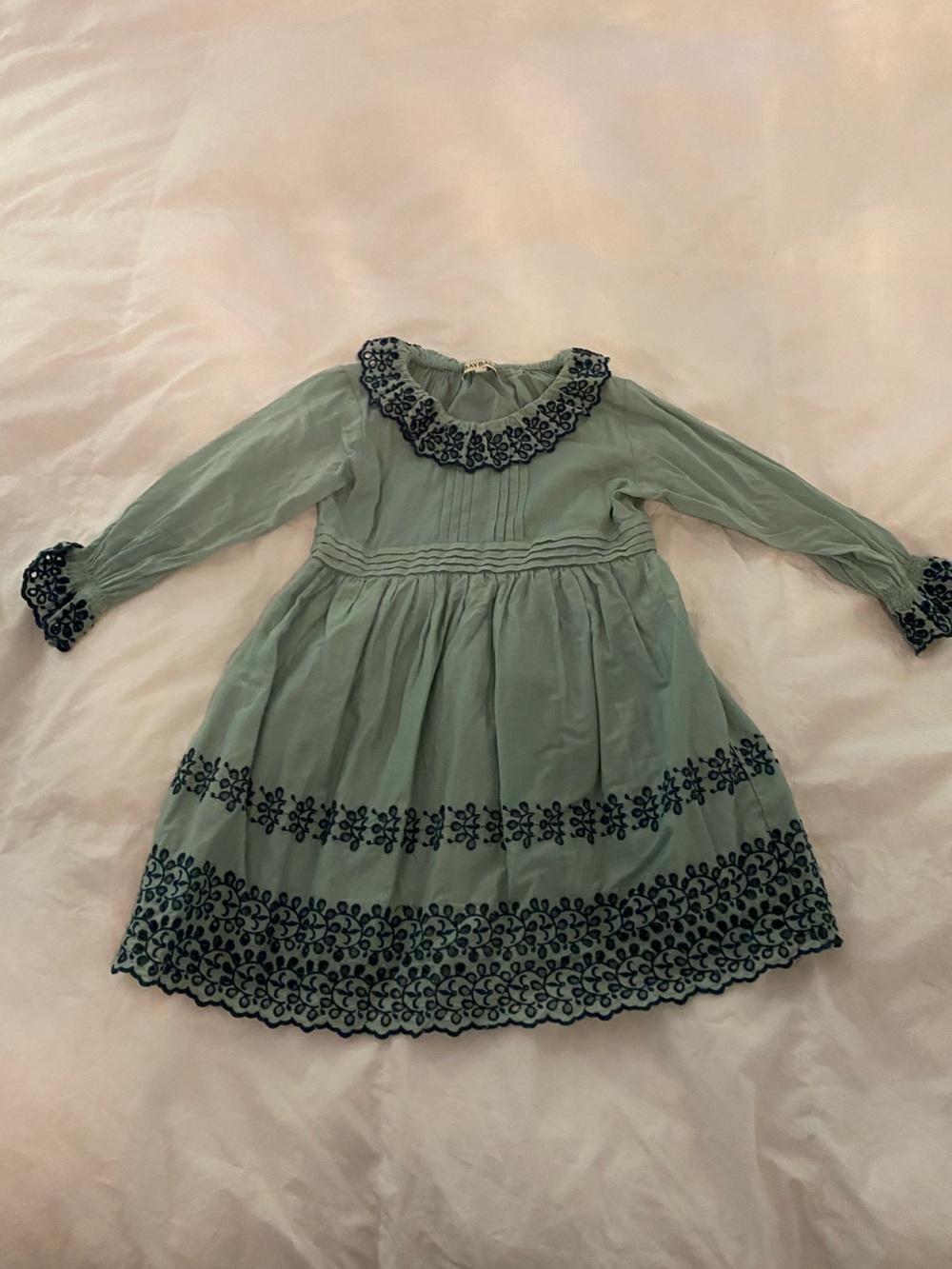 Baybala Bonnie Dress in Haze Embroidered Long-Sleeve 4T